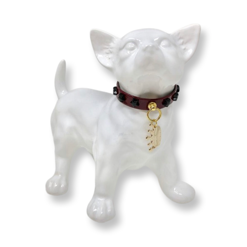 Prince-and-Princess-Burgundy-Dog-Collar