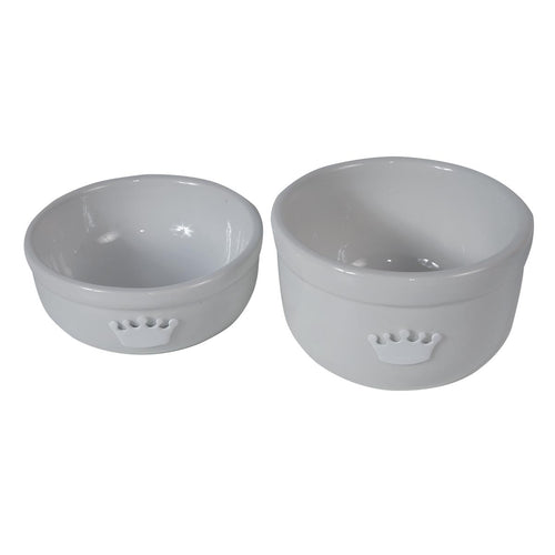 White Small Designer Dog Bowls